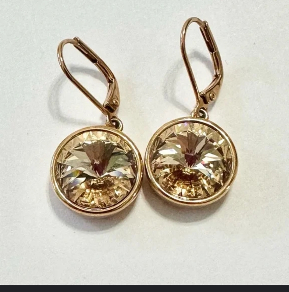 Touchstone Crystals by Swarovski LULU Earrings Gold Crystal/Gold Rhodium…
